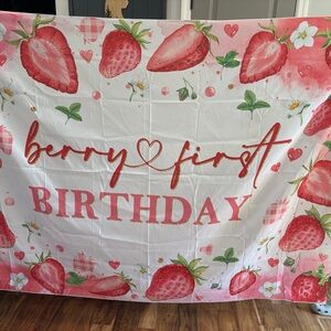 Berry First Birthday Backdrop